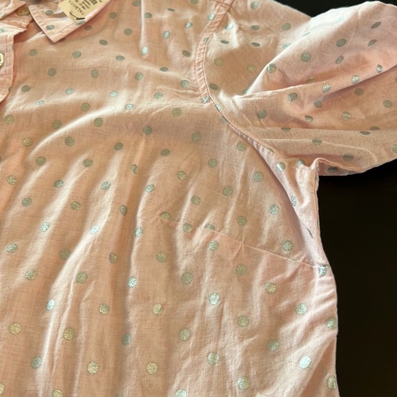 🎉Host Pick🎉Talbots Plus Petite Women’s Pink & Silver Polka Dot Shirt Size 1XP - Picture 10 of 12
